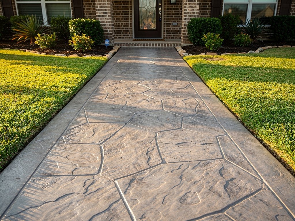 Concrete sidewalk and walkway installation